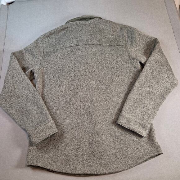 Sherpa Shacket L.L. Bean Men’s M Button Down Shirt Jacket Gray Fleece Lined - Picture 2 of 14